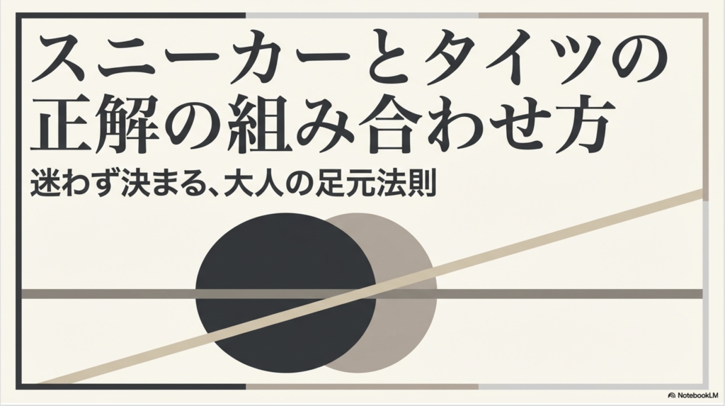 スニーカーとタイツの正解の組み合わせ方:迷わず決まる、大人の足元法則のタイトルスライド