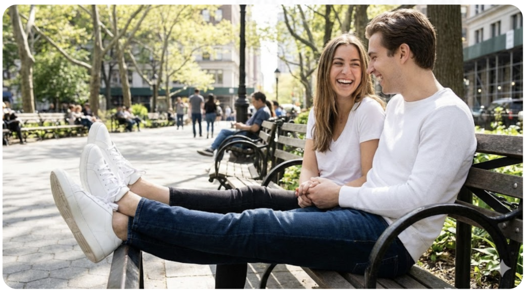 H2タイトル「スニーカーお揃いカップルの楽しみ方」をイメージした画像