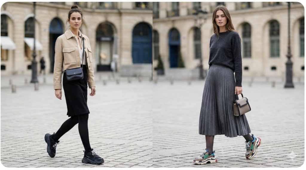 「厚底・ダッドスニーカーのコツ」のイメージ画像