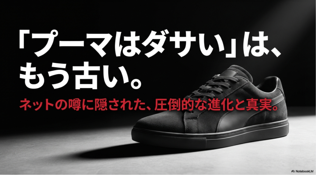 プーマのスニーカーがダサいという噂を覆す最新のブランド進化と真実についてのスライド