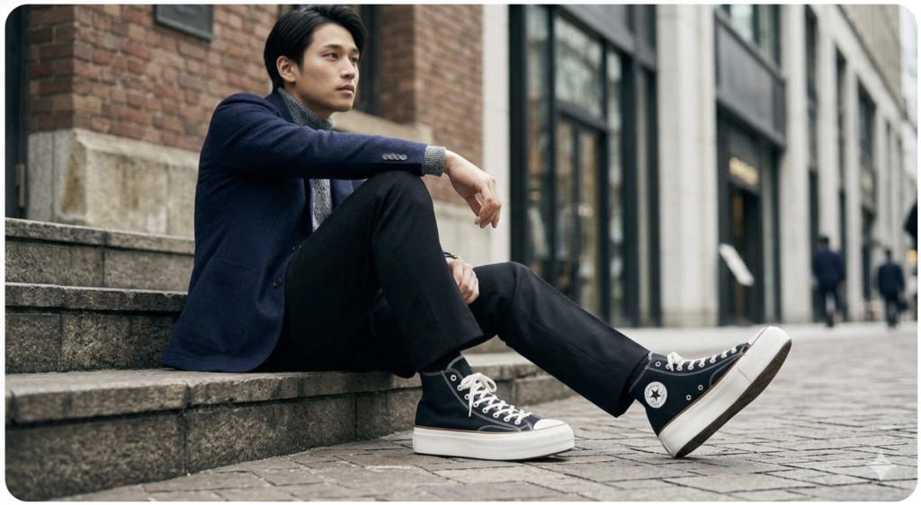 「厚底スニーカーは足が疲れる？」のイメージ画像