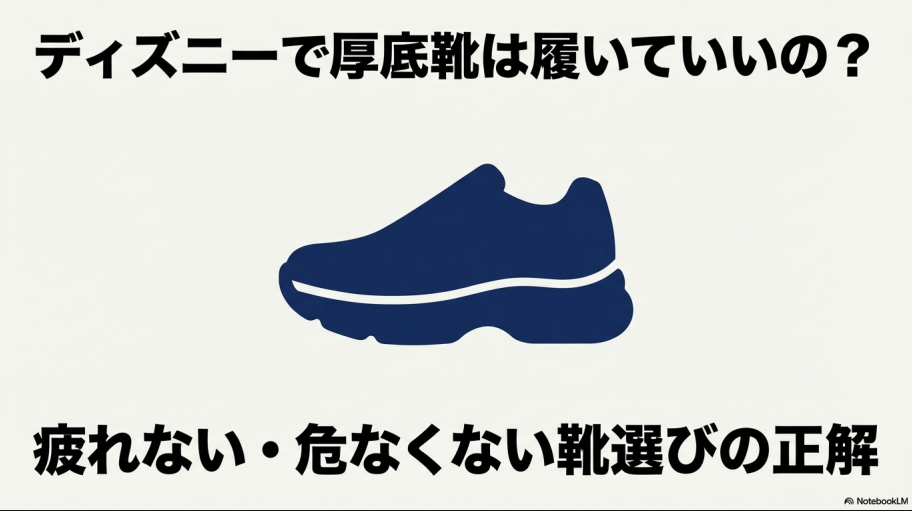 ディズニーでの厚底靴利用と靴選びの正解に関するガイドの表紙画像