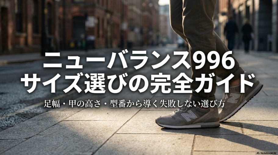 ニューバランス996の失敗しないサイズ選びを解説するアイキャッチ画像