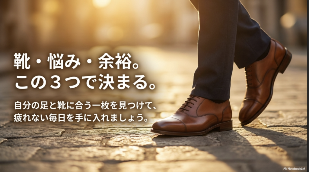 靴・悩み・余裕の3要素で疲れない毎日を手に入れようというまとめ