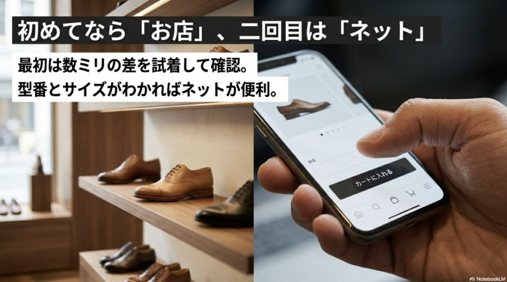 最初は店舗で試着し、二回目からはネットで購入するおすすめの買い方