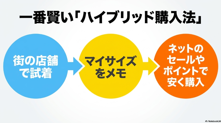 試着とネットを組み合わせた一番賢いハイブリッド購入法