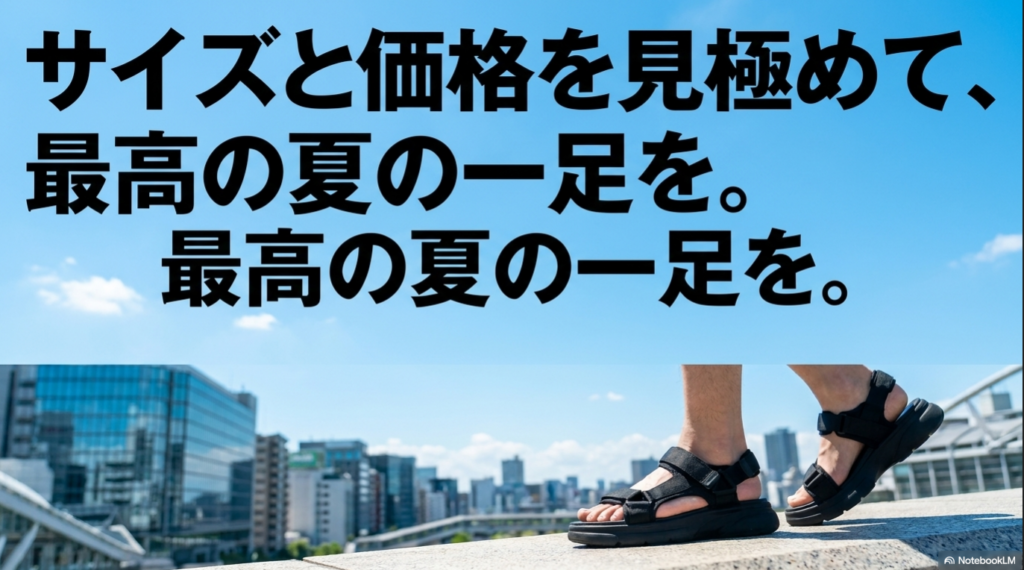 サイズと価格を見極めて、最高の夏の一足を見つける