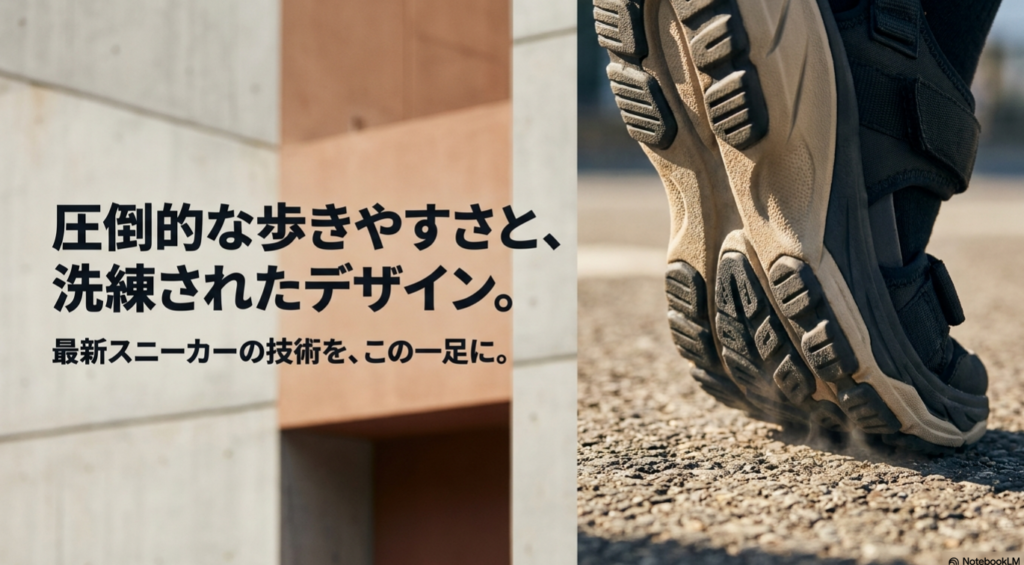 圧倒的な歩きやすさと洗練されたデザイン。最新スニーカーの技術をこの一足に