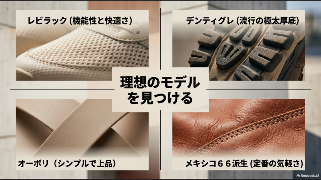 レビラック、デンティグレ、オーボリ、メキシコ66派生など、理想のモデルを見つけるための比較