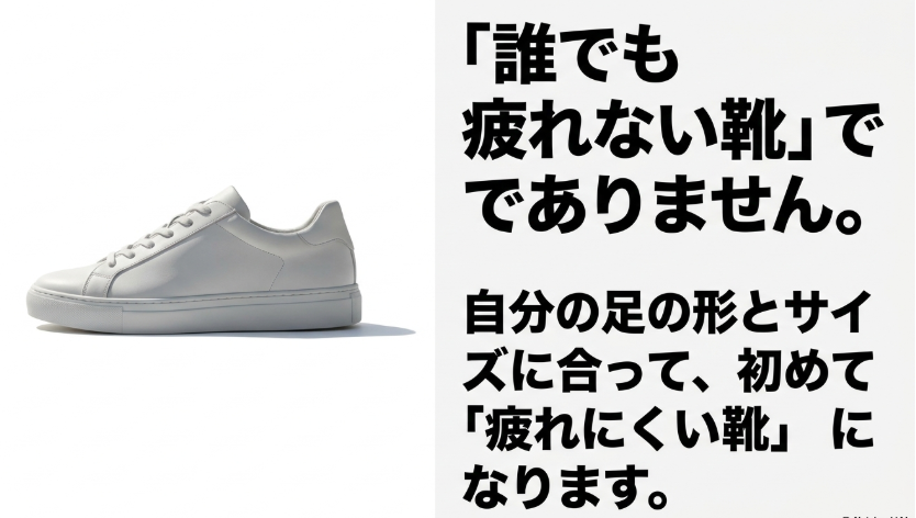 ニューバランス996は足の形とサイズに合って初めて疲れにくい靴になるという解説