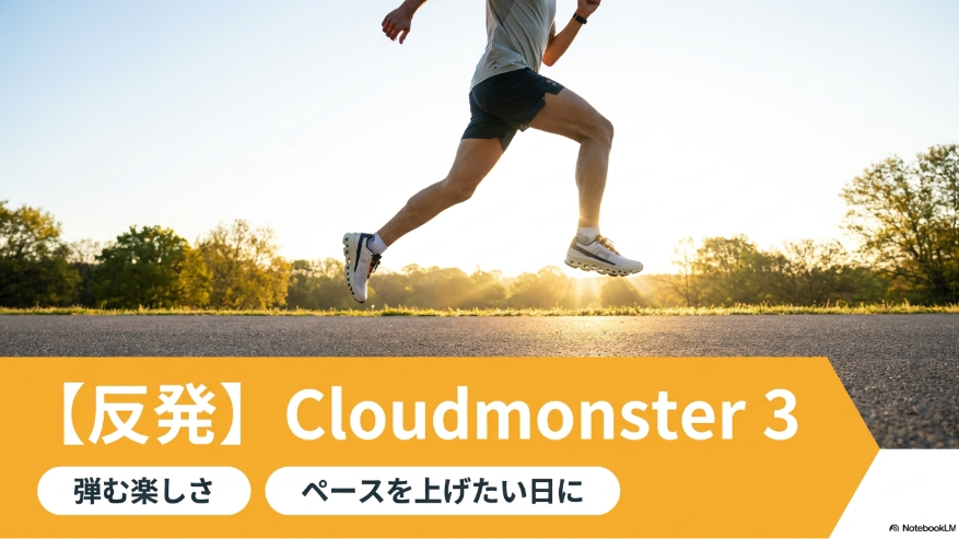 Cloudmonster 3を弾む反発感やペースを上げたい日に向くモデルとして紹介するスライド