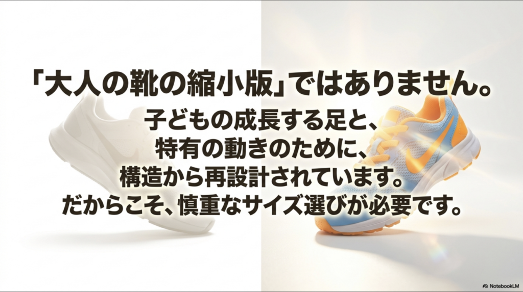 Onのキッズモデルは子どもの成長する足と動きに合わせて設計されていることを説明