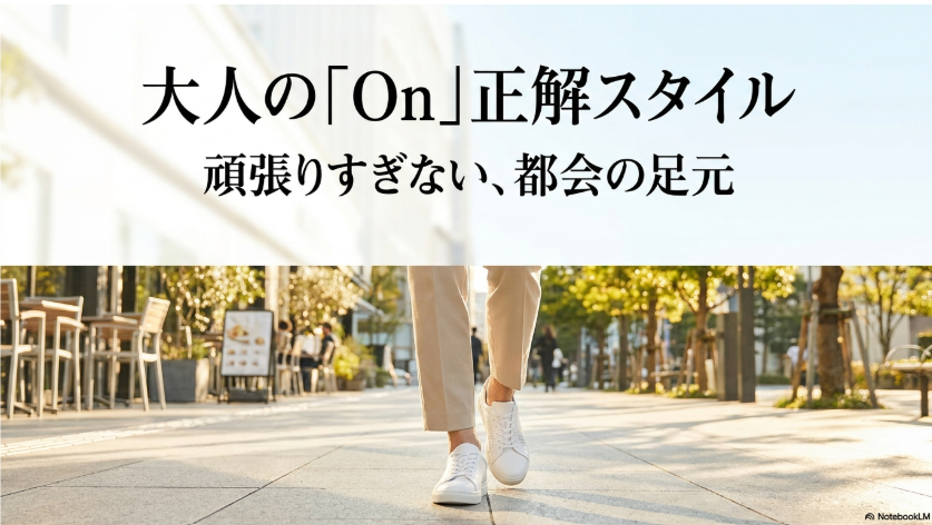 Onスニーカーを大人っぽく街履きするコーデのイメージ