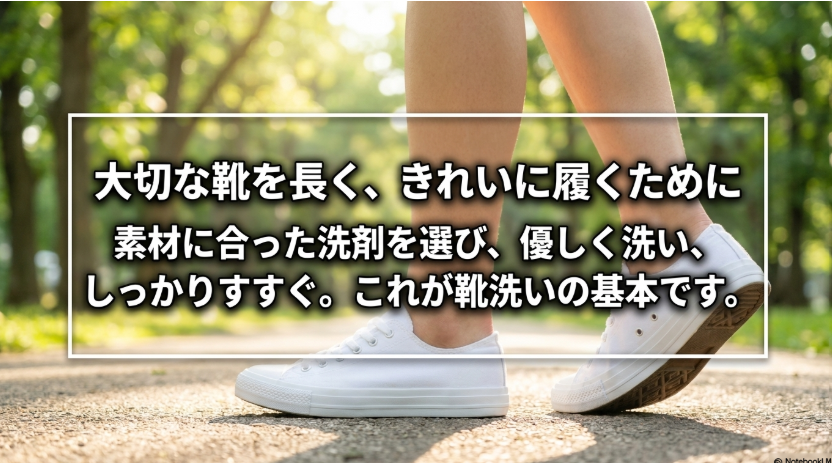 大切な靴を長く、きれいに履くために。素材に合った洗剤を選び、優しく洗い、しっかりすすぐことが基本です。
