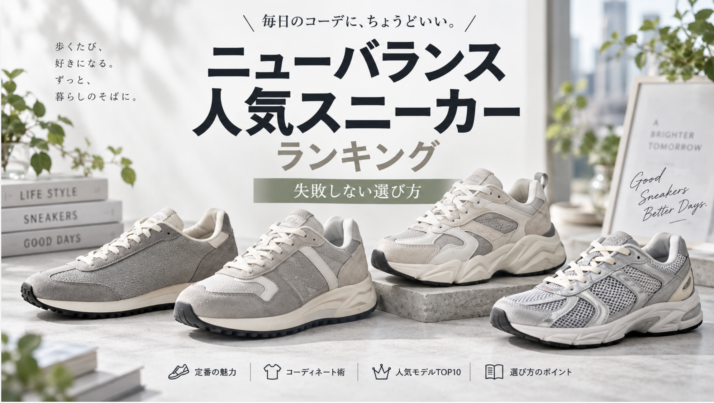 ニューバランスの人気スニーカーランキングと失敗しない選び方を紹介するアイキャッチ画像